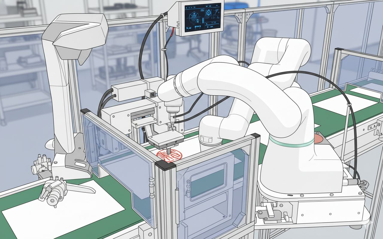 Automated stamp robot factory line